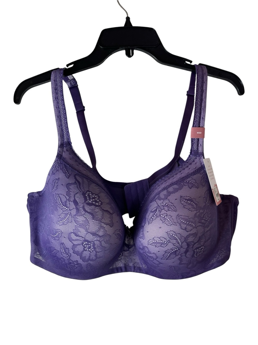 Cacique Purple Lace Full Coverage Bra NWT 46D